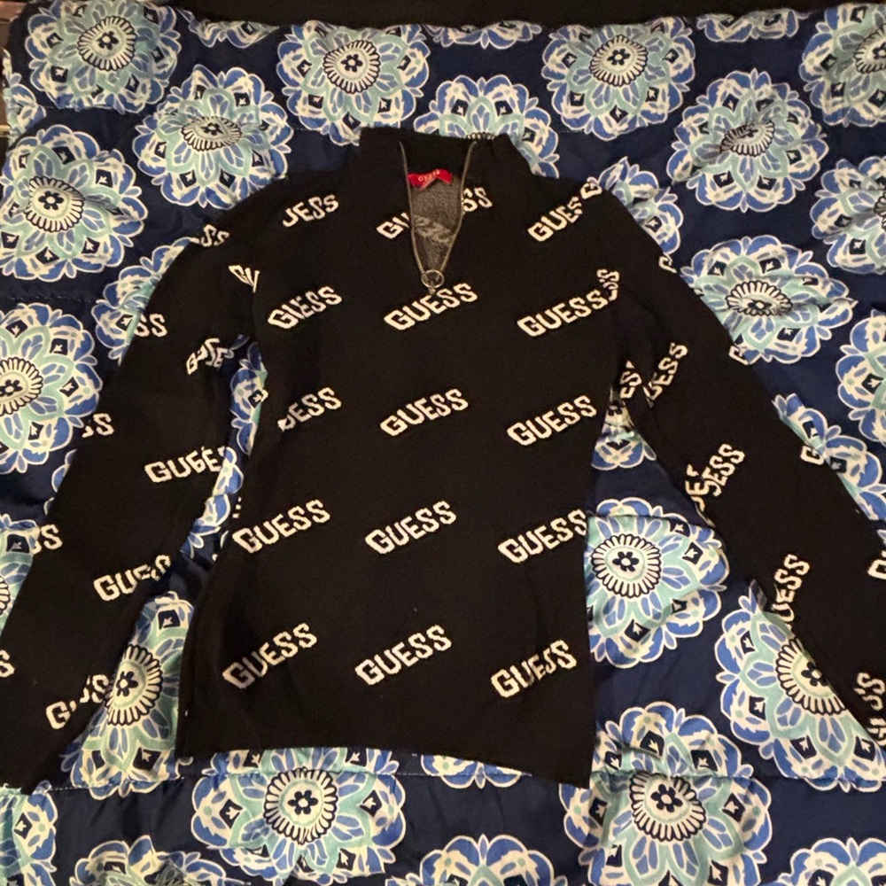 Guess Black and White Logo Sweater